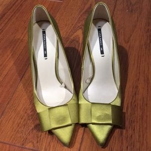 Zara satin bow heels/pumps